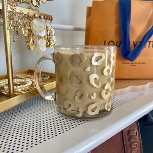 Champagne Leopard Print Clear Mug